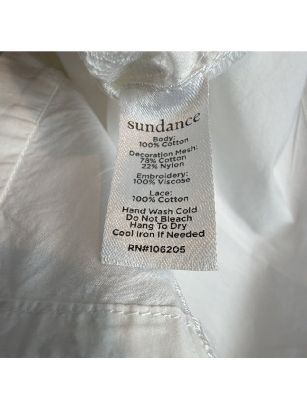 Sundance Monterey White Button Down Blouse Womens Size Small NWT - Picture 10 of 12